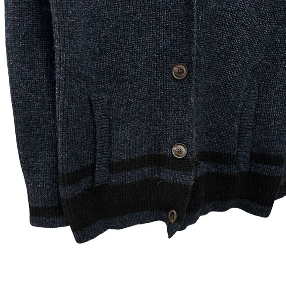 Pendleton Navy Blue 100% Shetland Wool Button Up V-Neck Cardigan Size S - Picture 3 of 7